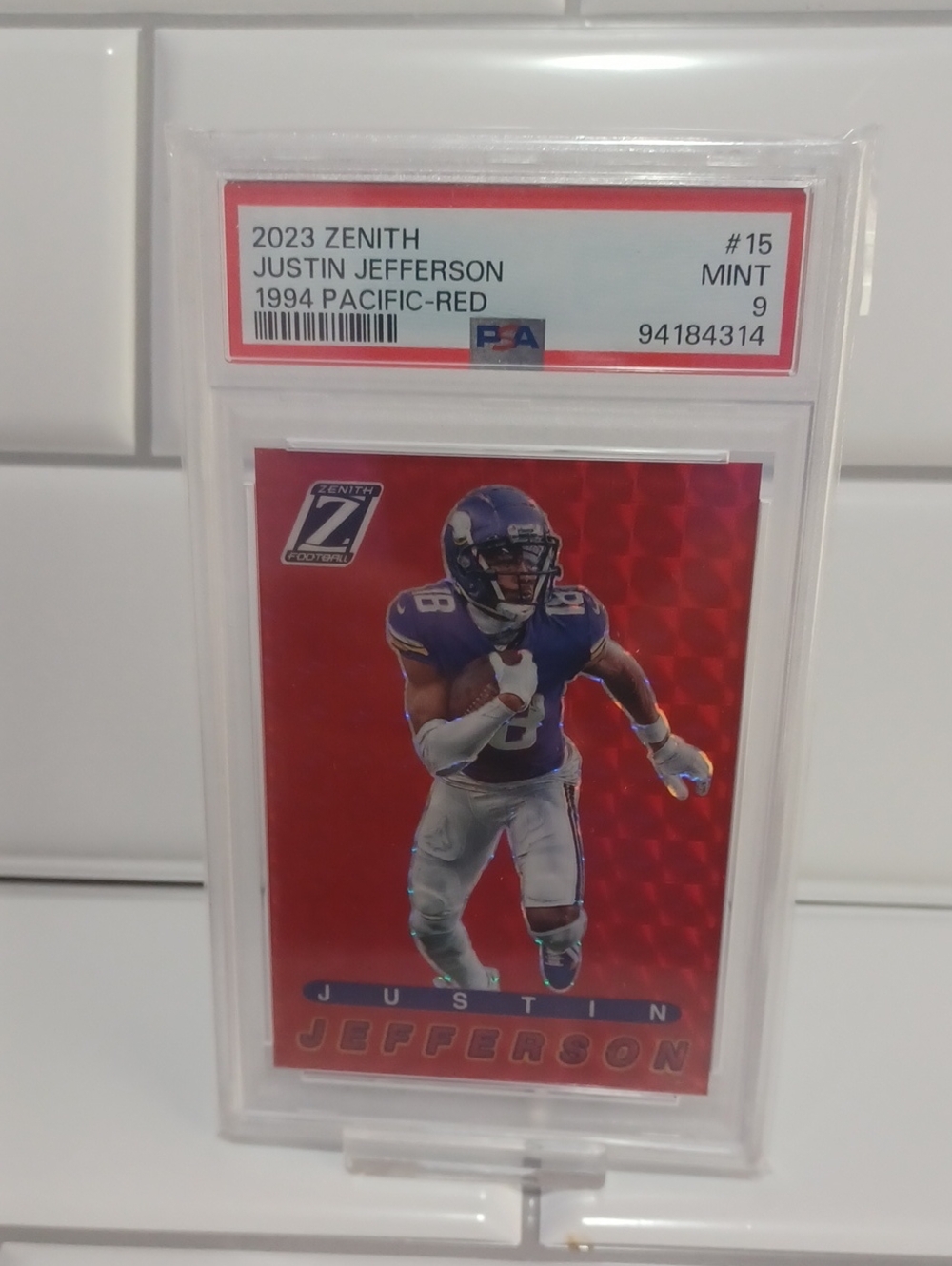2023 ZENITH JUSTIN JEFFERSON 1994 PACIFIC-RED PSA 9